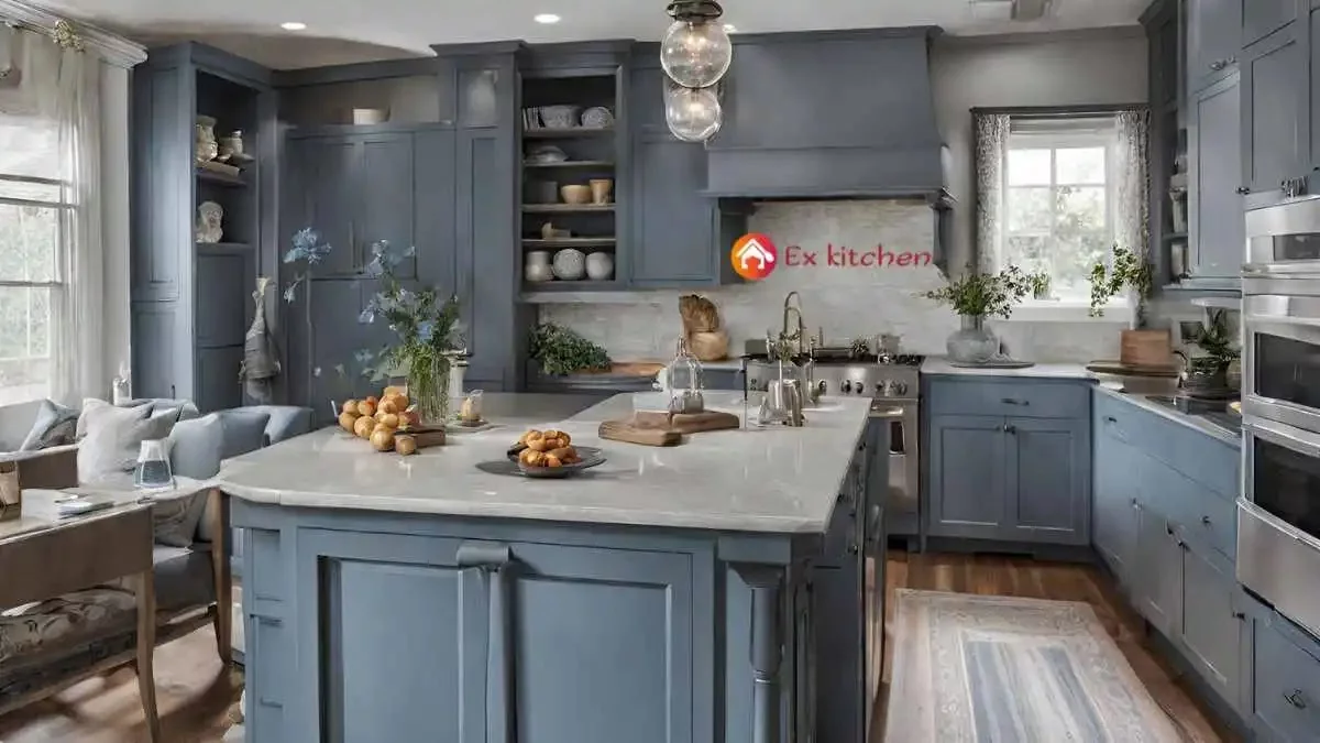 Blue-Gray Kitchen Cabinets Timeless Style and Versatility