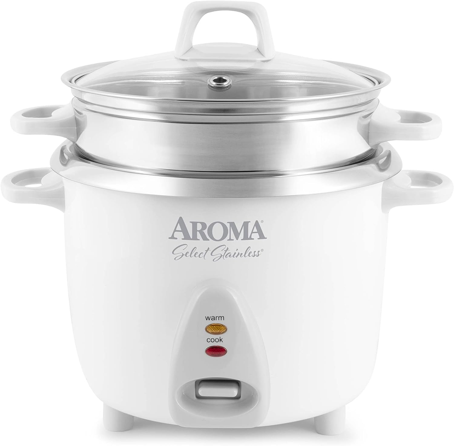 Aroma Housewares 14-Cup (Cooked) 3Qt. Select Stainless Pot-Style Rice Cooker, & Food Steamer, One-Touch Operation, Automatic Keep Warm Mode, White... Aroma Housewares 14-Cup (Cooked) 3Qt. Select Stainless Pot-Style Rice Cooker, & Food Steamer, One-Touch Operation, Automatic Keep Warm Mode, White...