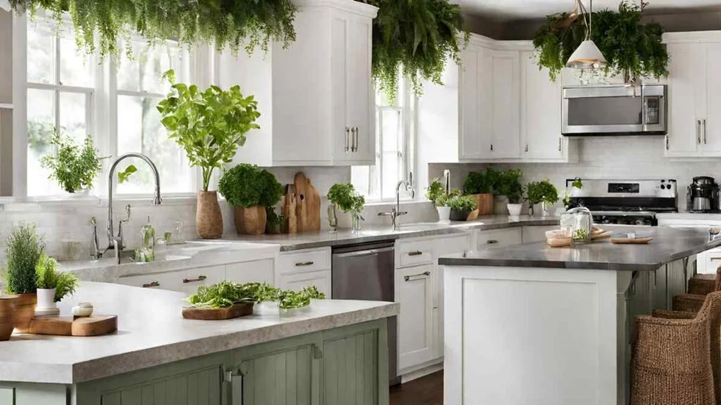 Arrangement Ideas for Greenery Above Cabinets