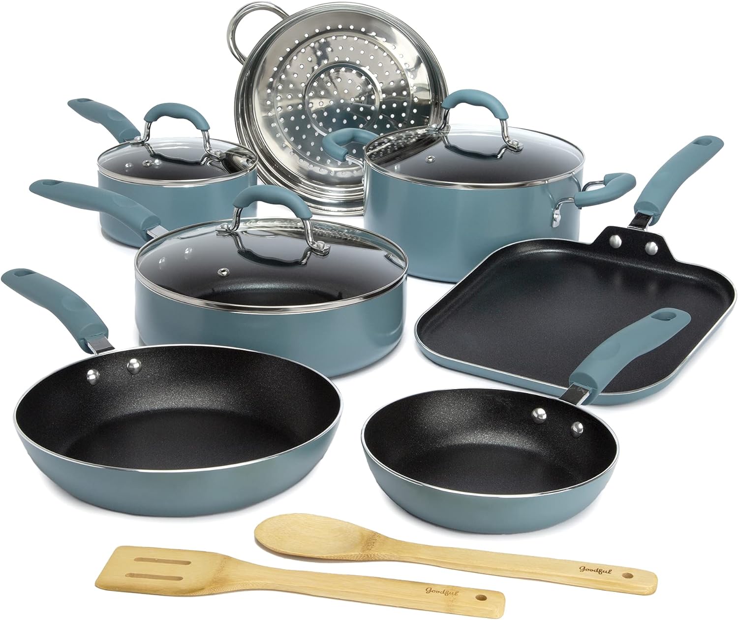 Goodful Premium Nonstick Pots and Pans Set, 12-Piece