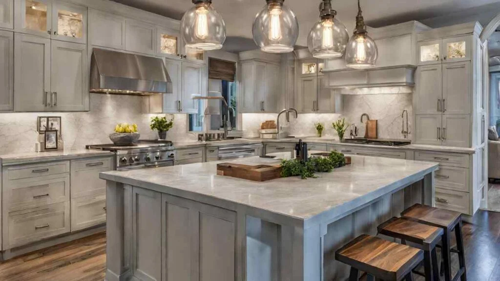 Pendant Lights Over the Island