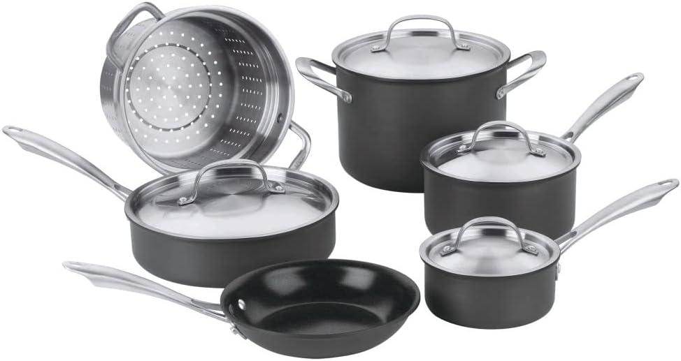 Cuisinart GG-10 Hard Anodized 10-Piece Set GreenGourmet, Black
