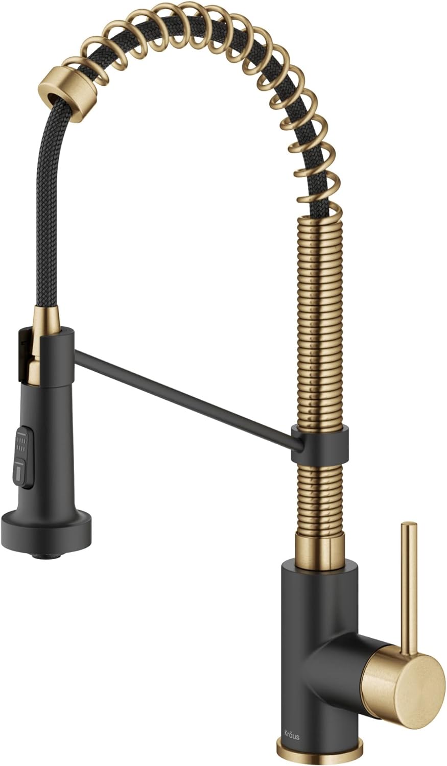 KRAUS Bolden Commercial Style Pull-Down Single Handle 18-Inch Kitchen Faucet in Brushed Brass/Matte Black, KPF-1610BBMB<br>