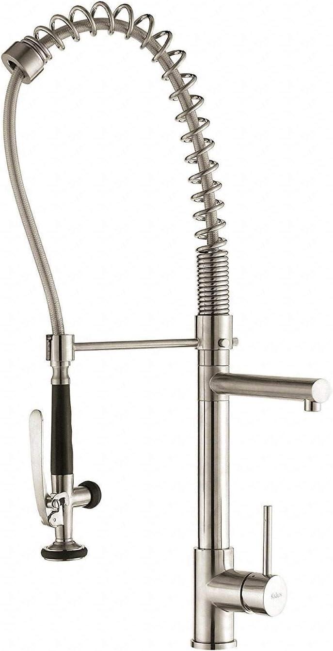 Kraus KPF-1602SS Single Handle Pull Down Kitchen Faucet Commercial Style Pre-rinse, Stainless Steel