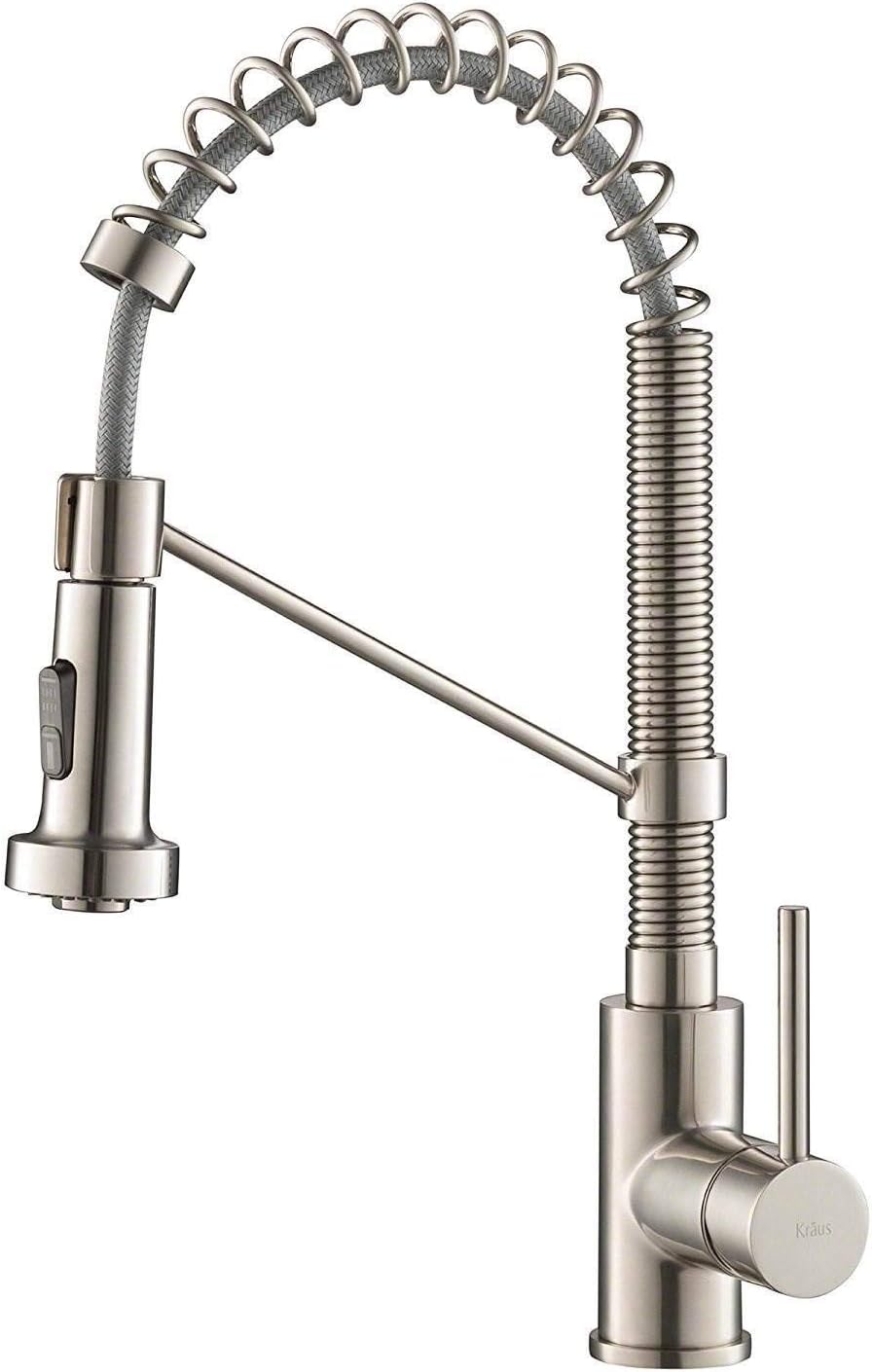 Kraus KPF-1610SS Bolden 18-Inch Commercial Kitchen Faucet with Dual Function Pull-Down Sprayhead in All-Brite Finish, Stainless Steel