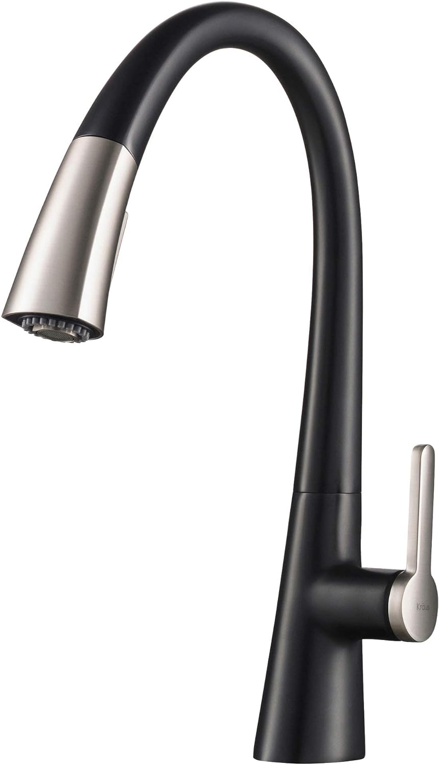 Kraus KPF-1673SFSMB Nolen Dual Function Pull, Faucets for Kitchen Sinks