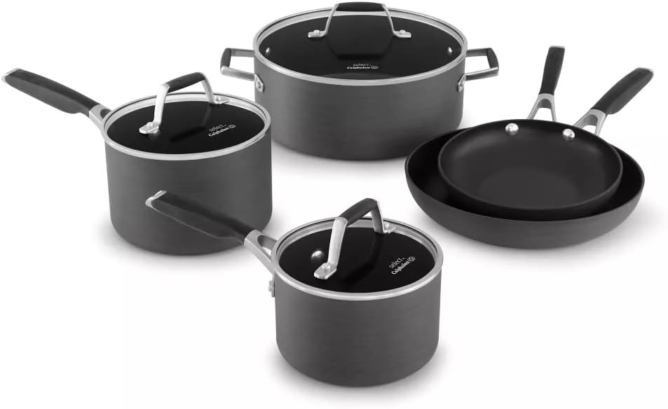 Calphalon 8 Piece Pots and Pans Set, Nonstick Kitchen Cookware<br>