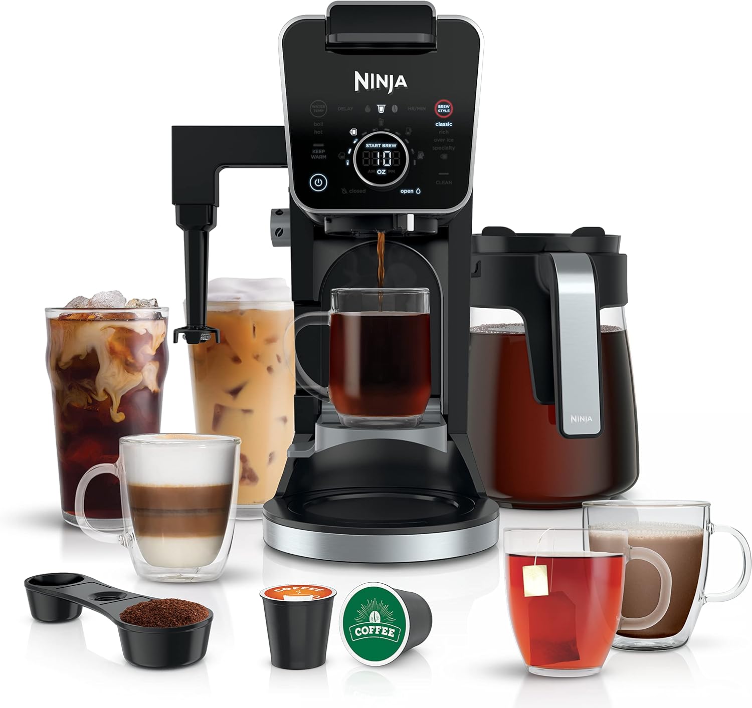 Ninja CFP301 DualBrew Pro Specialty 12-Cup Drip Maker with Glass Carafe